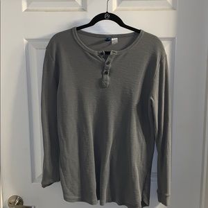 H&M Gray Henley Long Sleeve Shirt